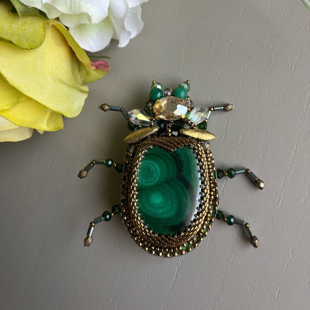 Brooch bags with malachite - Picture 3 of 3